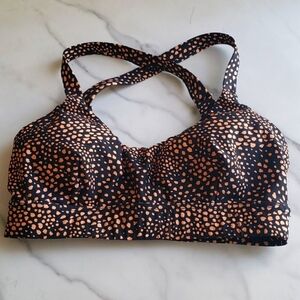 Seafolly Safari Spot Black Active Crop Top Sports Bra Size XS NWOT
